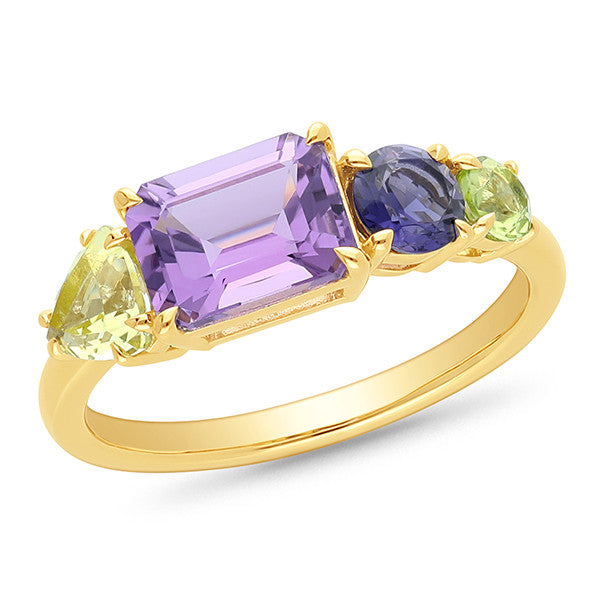 Orchid – Gemstone Cluster Ring (made to order)