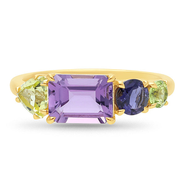 Orchid – Gemstone Cluster Ring (made to order)