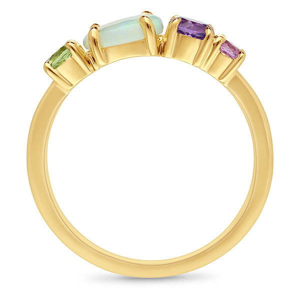 Julie – Gemstone Cluster Ring (made to order)