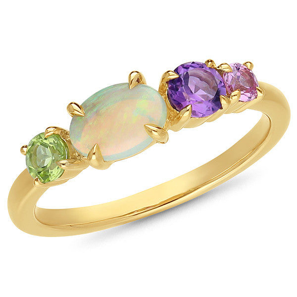 Julie – Gemstone Cluster Ring (made to order)