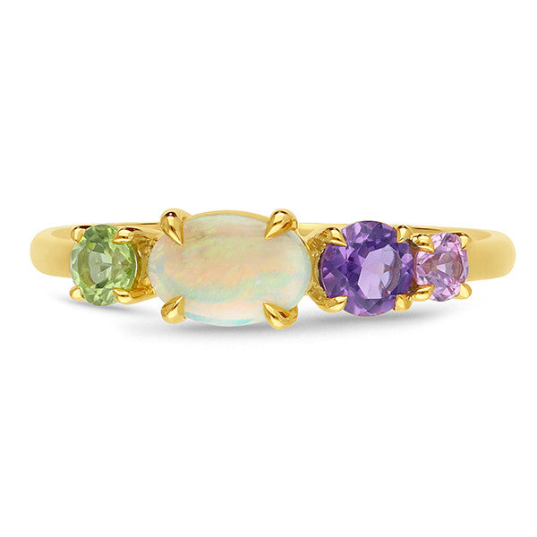 Julie – Gemstone Cluster Ring (made to order)