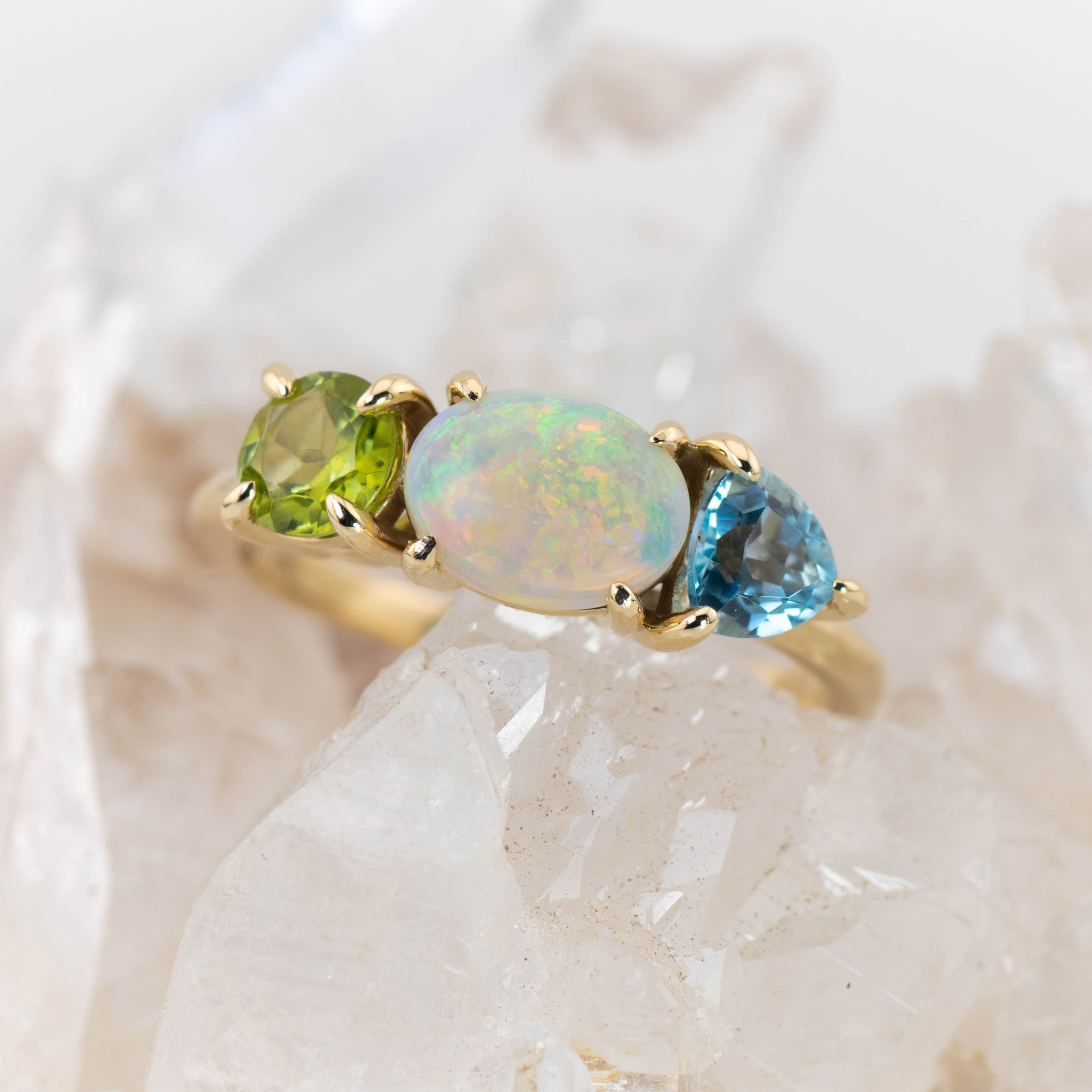 Adelaide – Opal & Gemstone Cluster Ring (in stock)