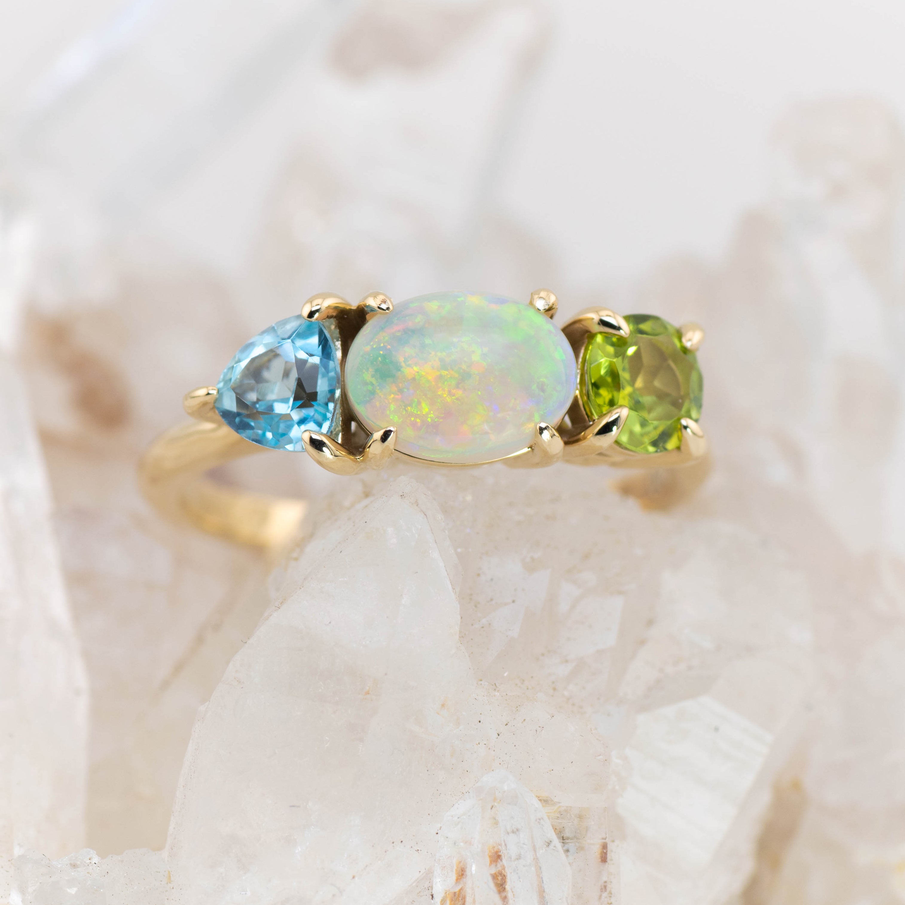 Adelaide – Opal & Gemstone Cluster Ring (in stock)