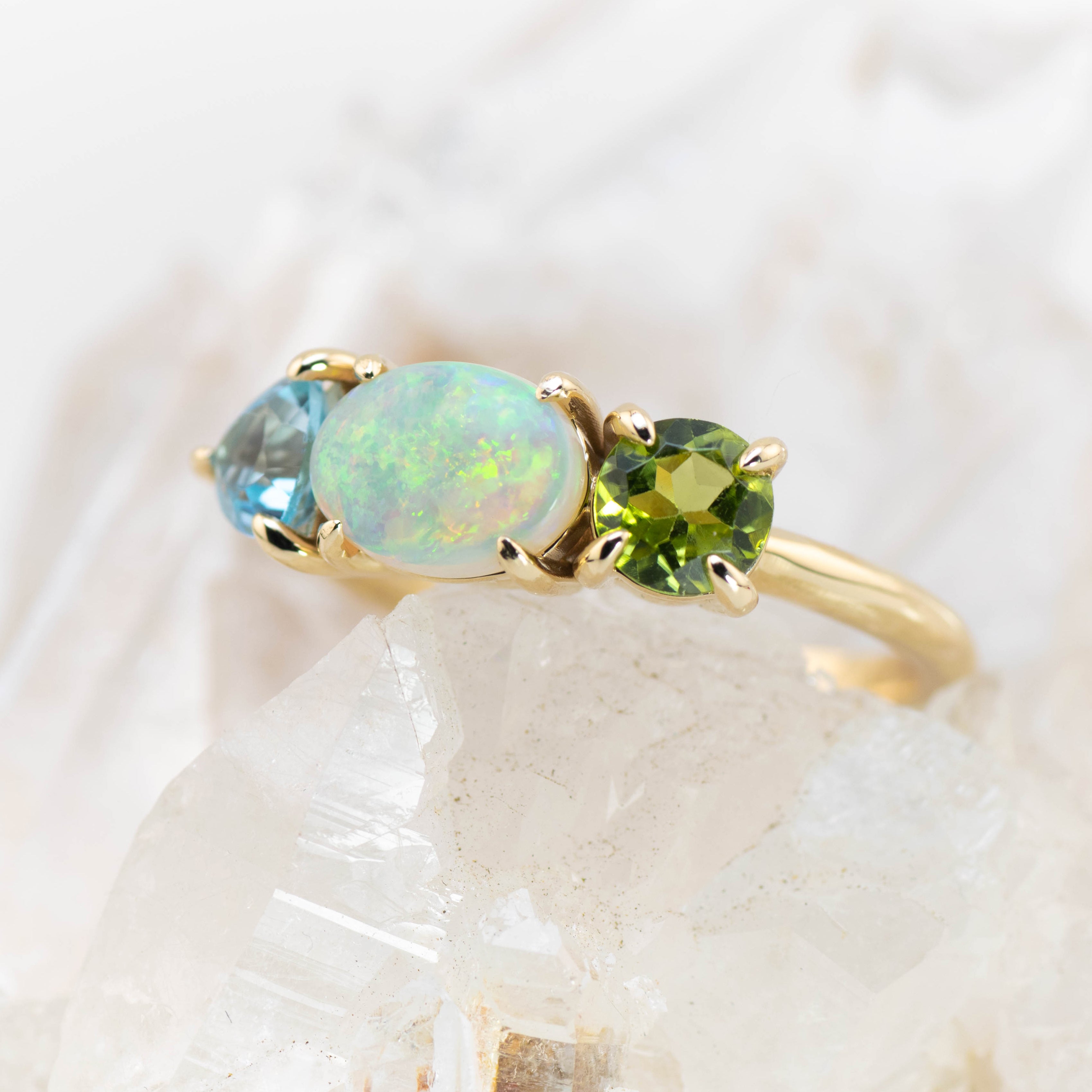 Adelaide – Opal & Gemstone Cluster Ring (in stock)