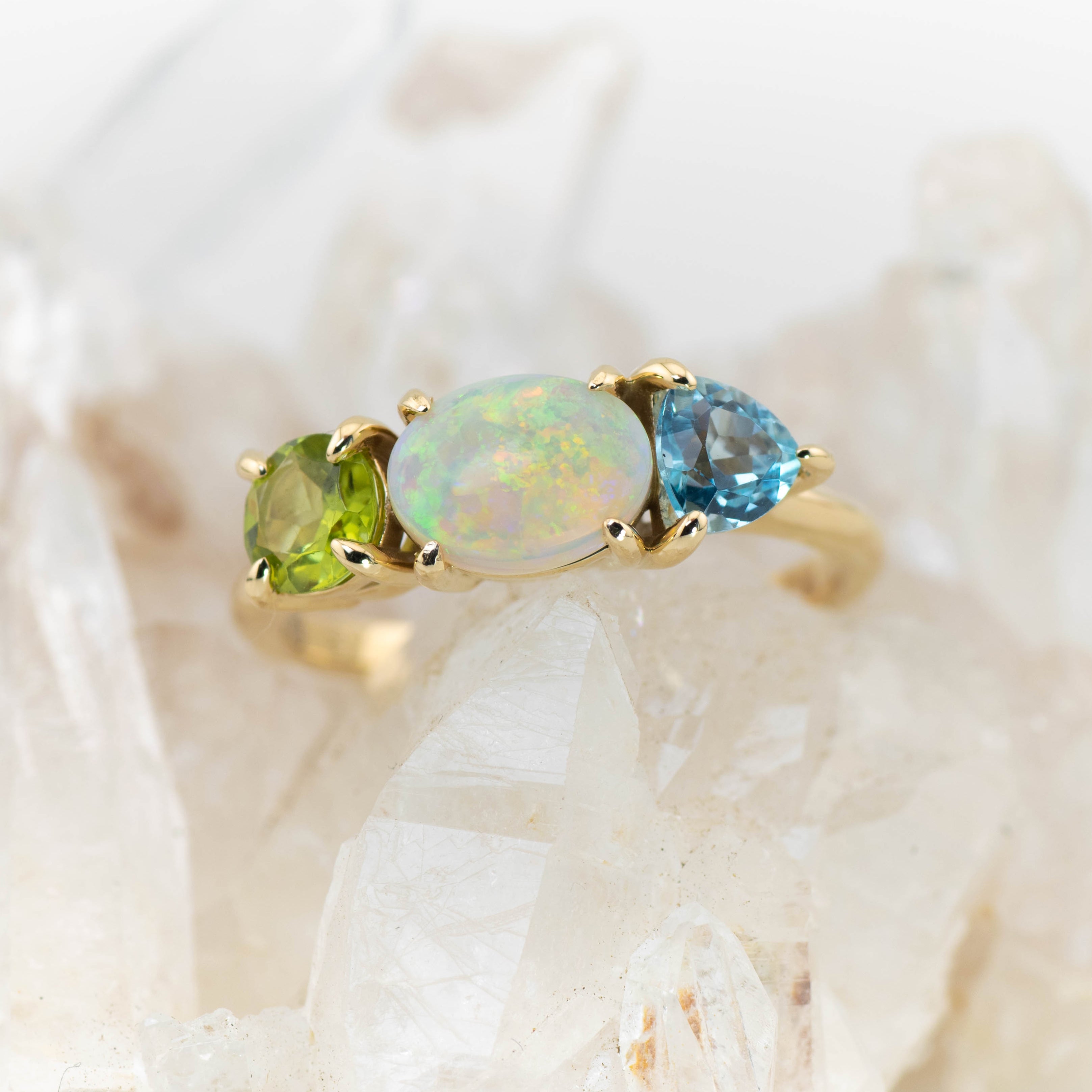 Adelaide – Opal & Gemstone Cluster Ring (in stock)