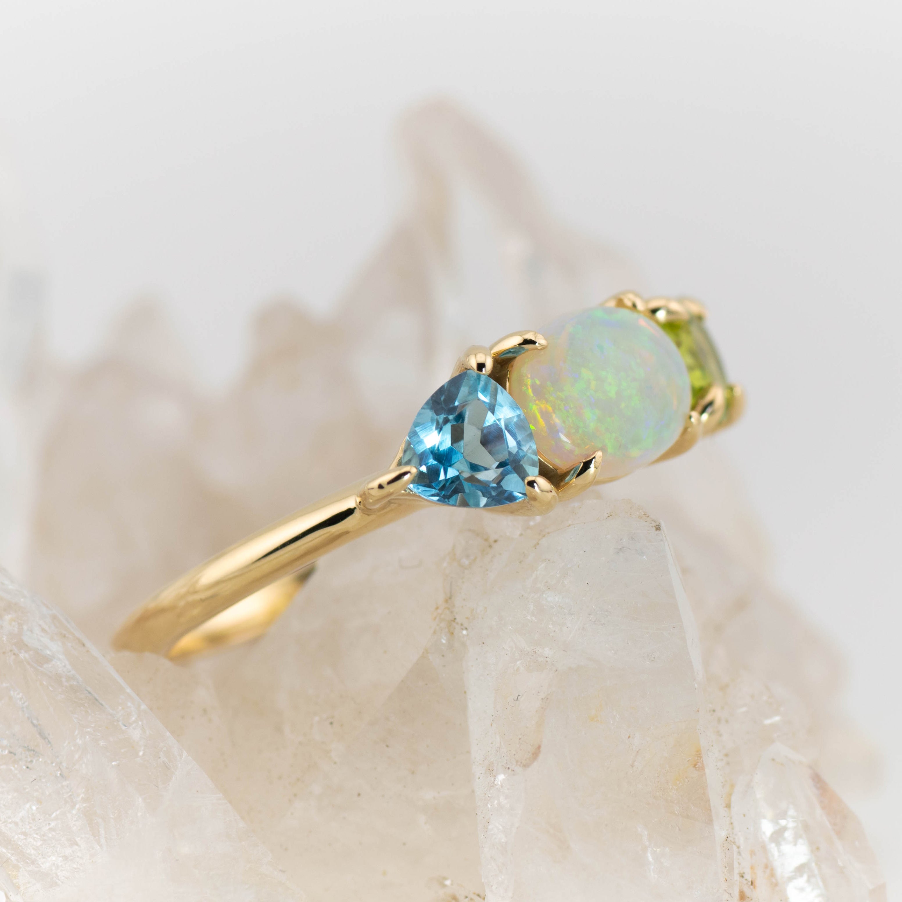 Adelaide – Opal & Gemstone Cluster Ring (in stock)