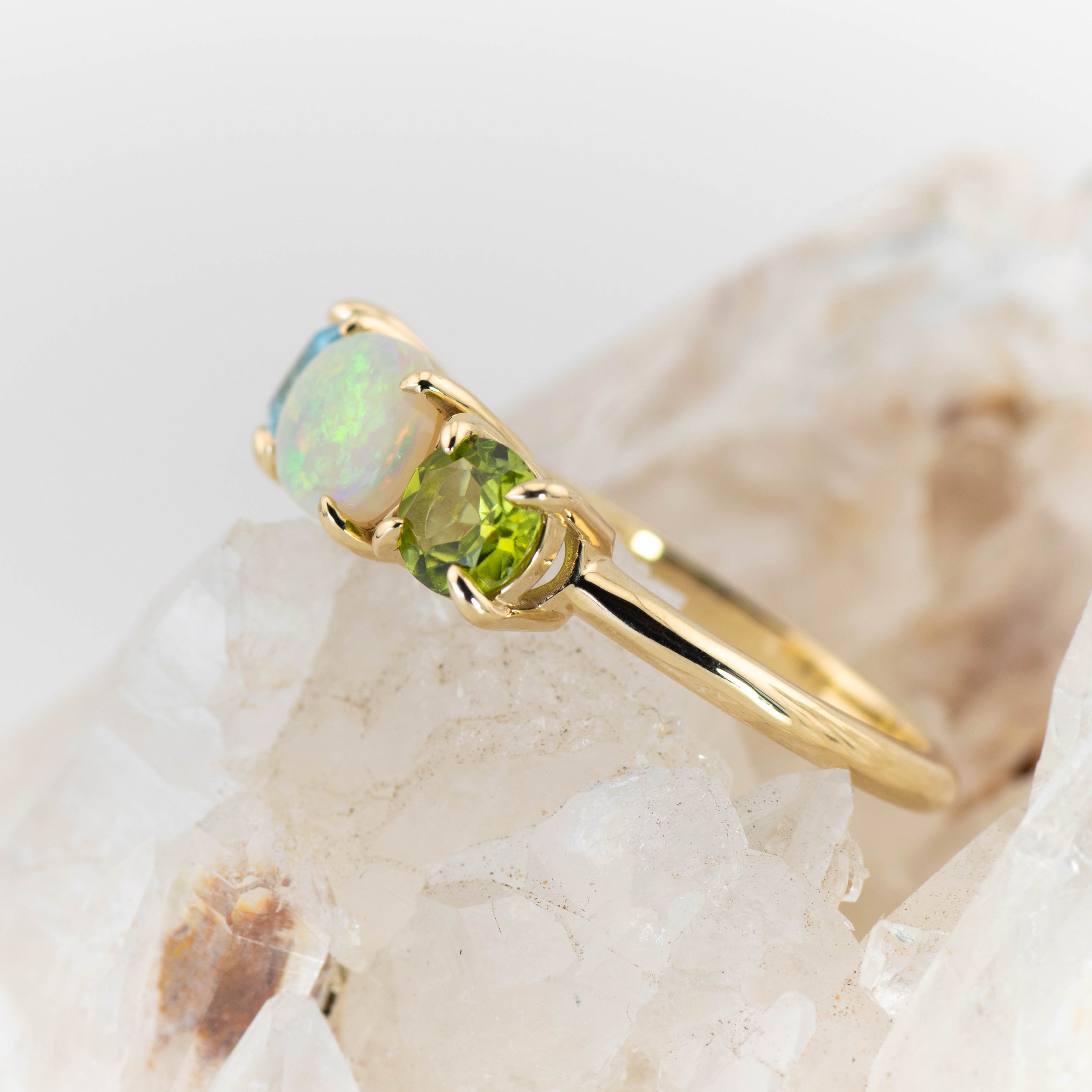 Adelaide – Opal & Gemstone Cluster Ring (in stock)