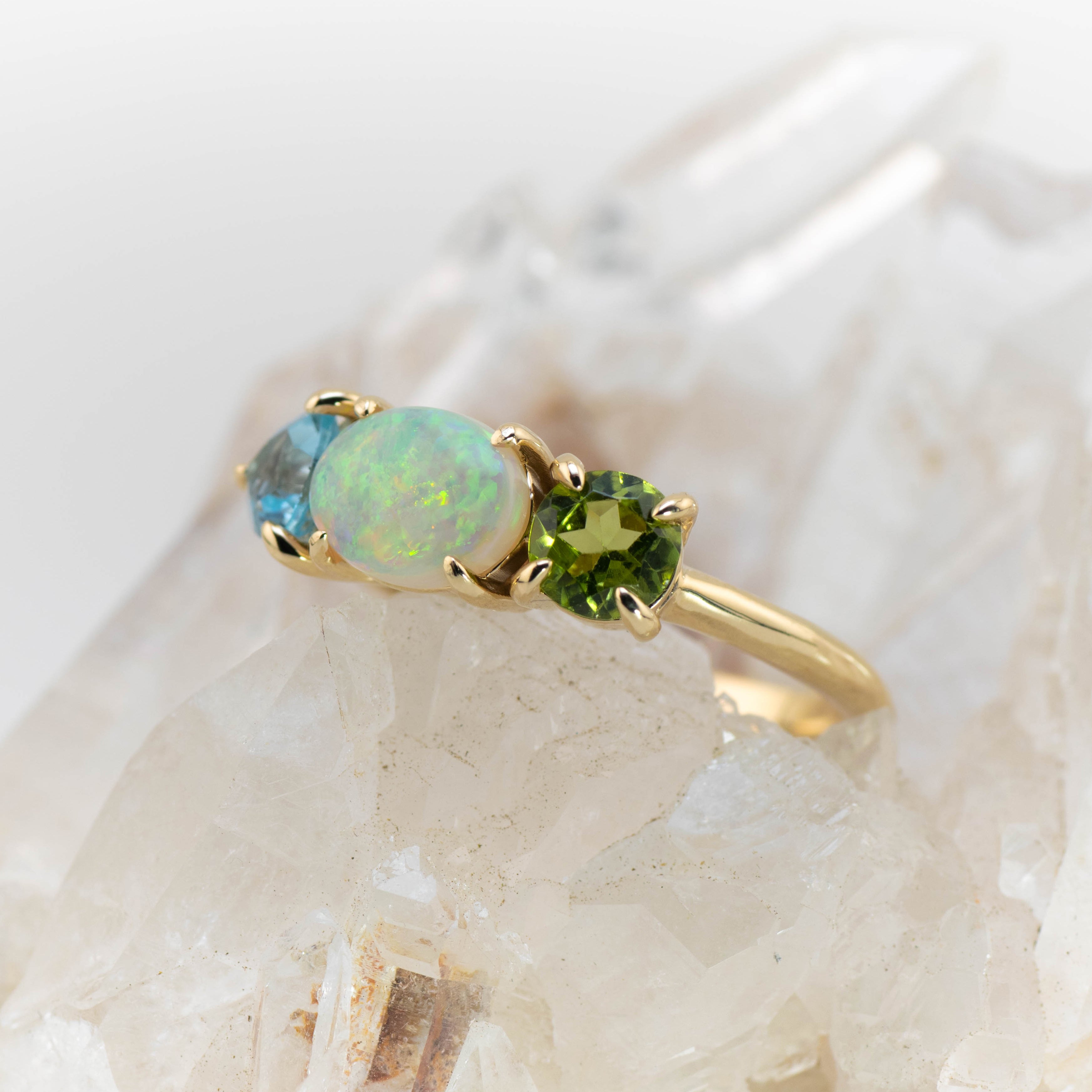 Adelaide – Opal & Gemstone Cluster Ring (in stock)