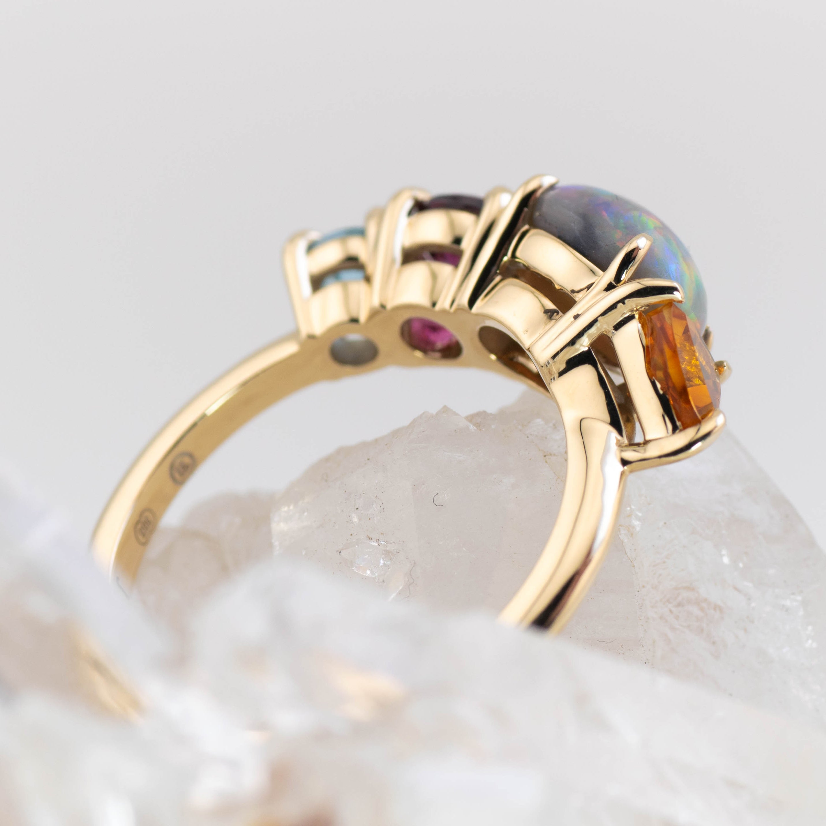 Aurora – Opal & Gemstone Cluster Ring (in stock)