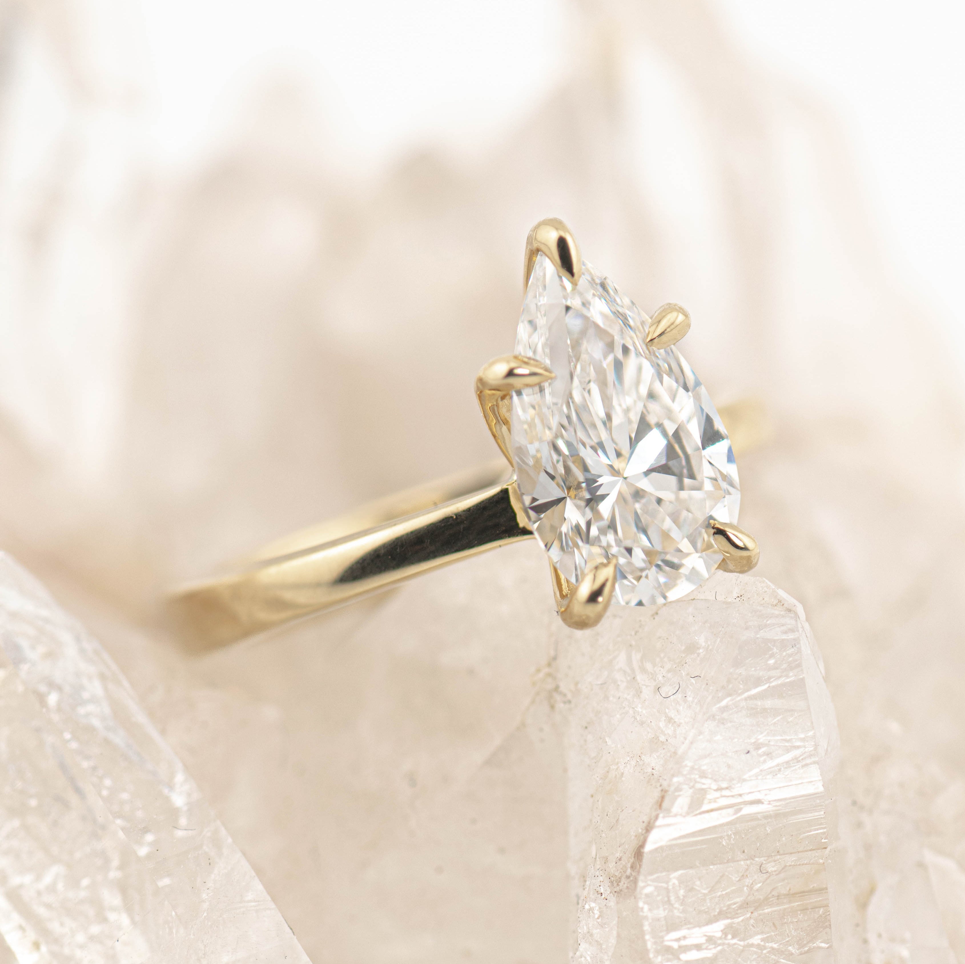 Olivia 2.0 – 5 Claw 2ct Pear Solitaire (Made to Order) F Colour VVS2