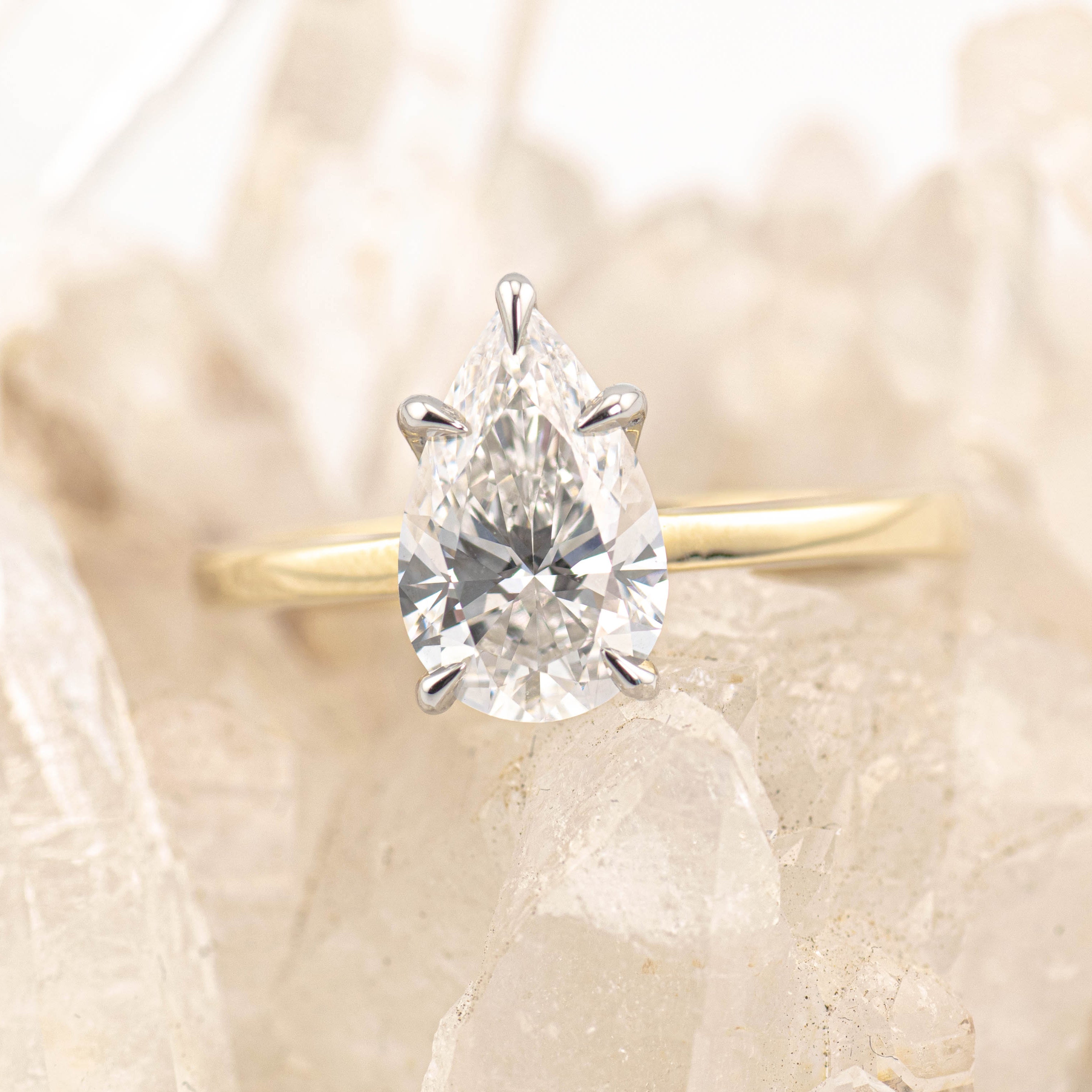 Olivia 2.0 – 5 Claw 2ct Pear Solitaire (Made to Order) F Colour VVS2