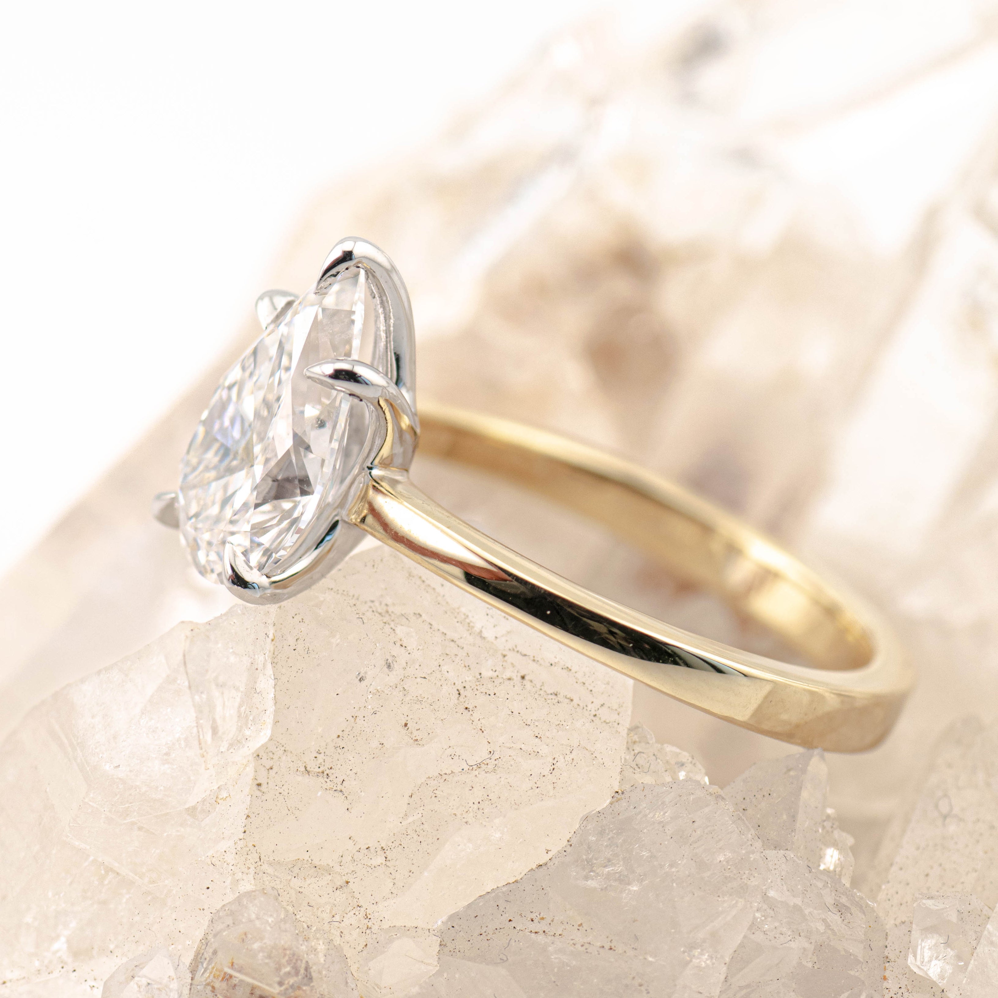 Olivia 2.0 – 5 Claw 2ct Pear Solitaire (Made to Order) F Colour VVS2