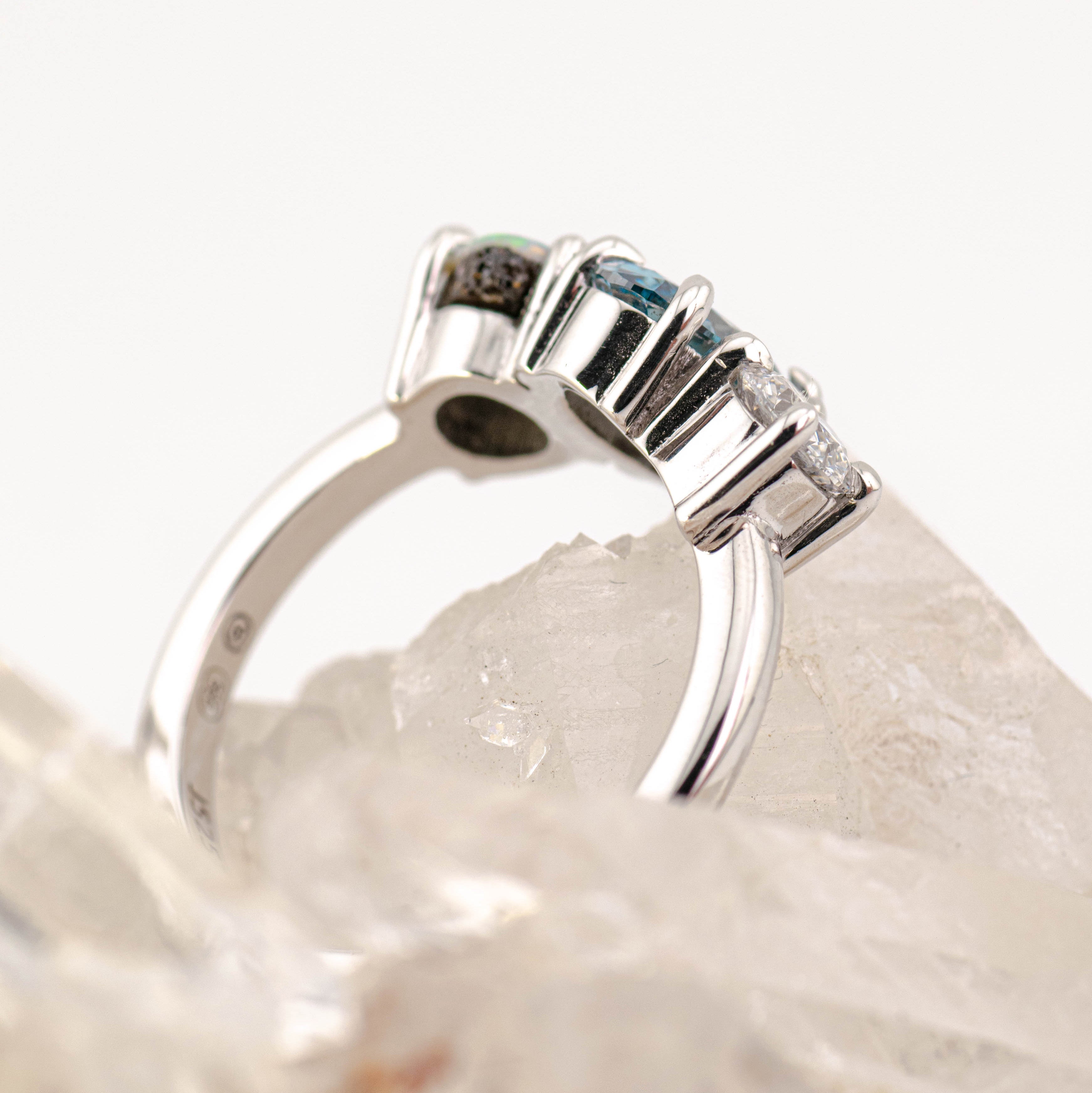 Skye – Opal & Diamond Cluster Ring (in stock)