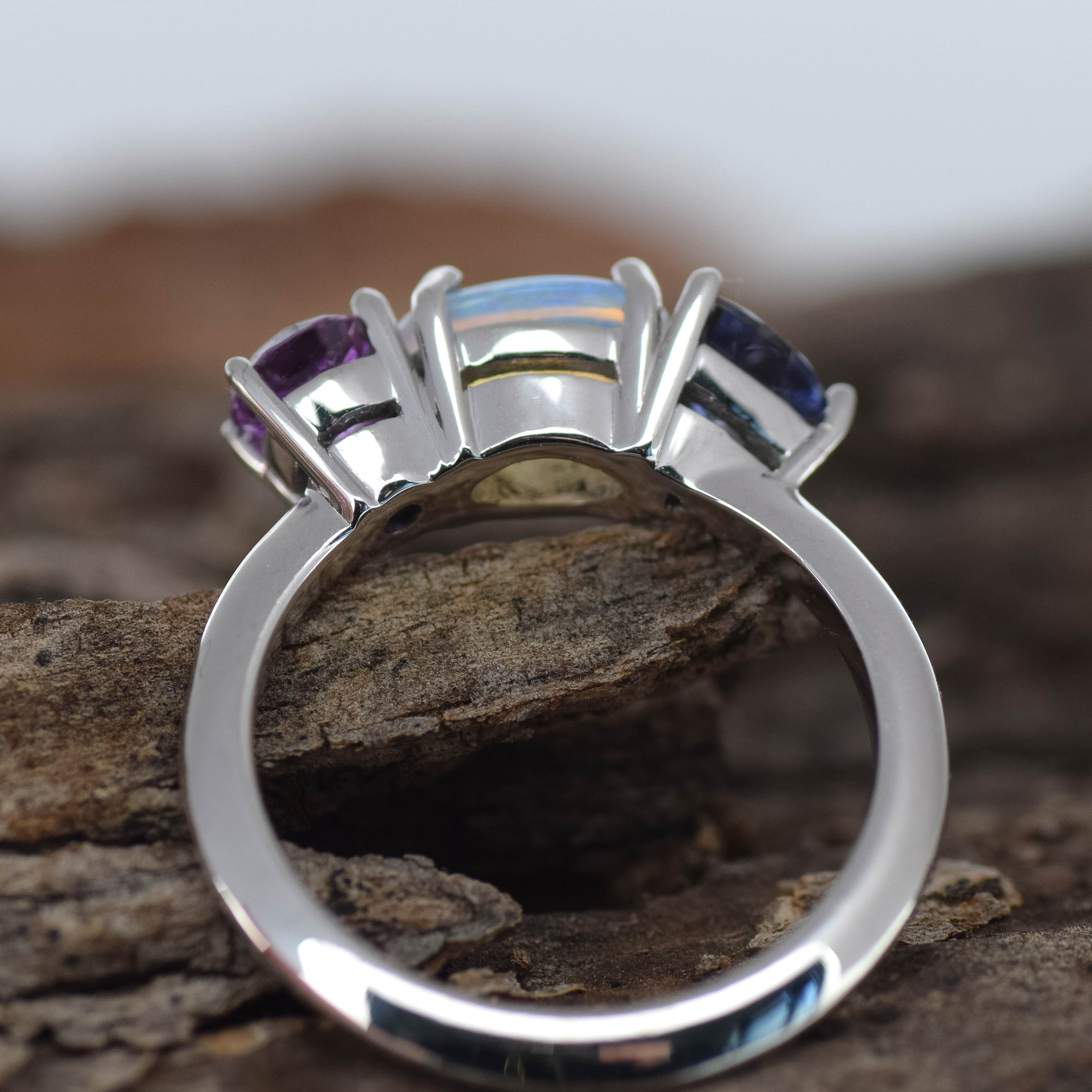 Indigo – Opal & Gemstone Cluster Ring (in stock)