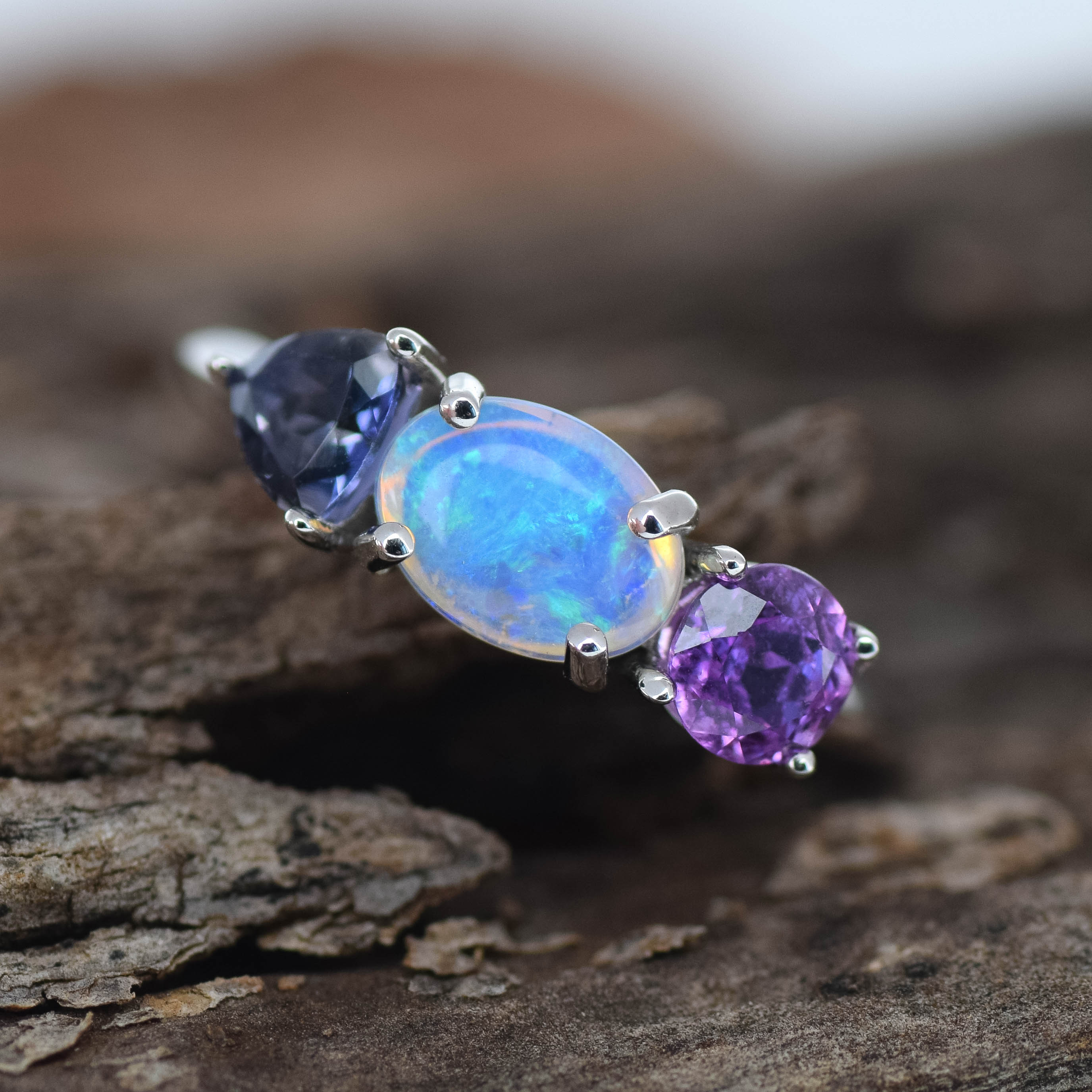 Indigo – Opal & Gemstone Cluster Ring (in stock)