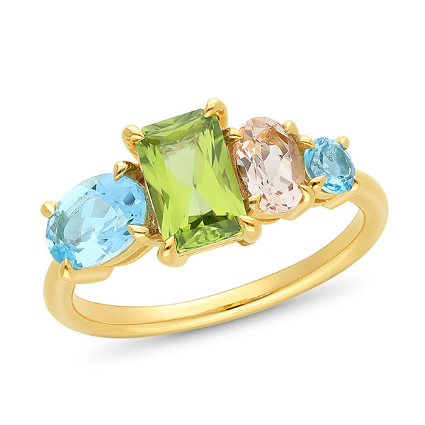 Jasmine – Gemstone Cluster Ring (made to order)