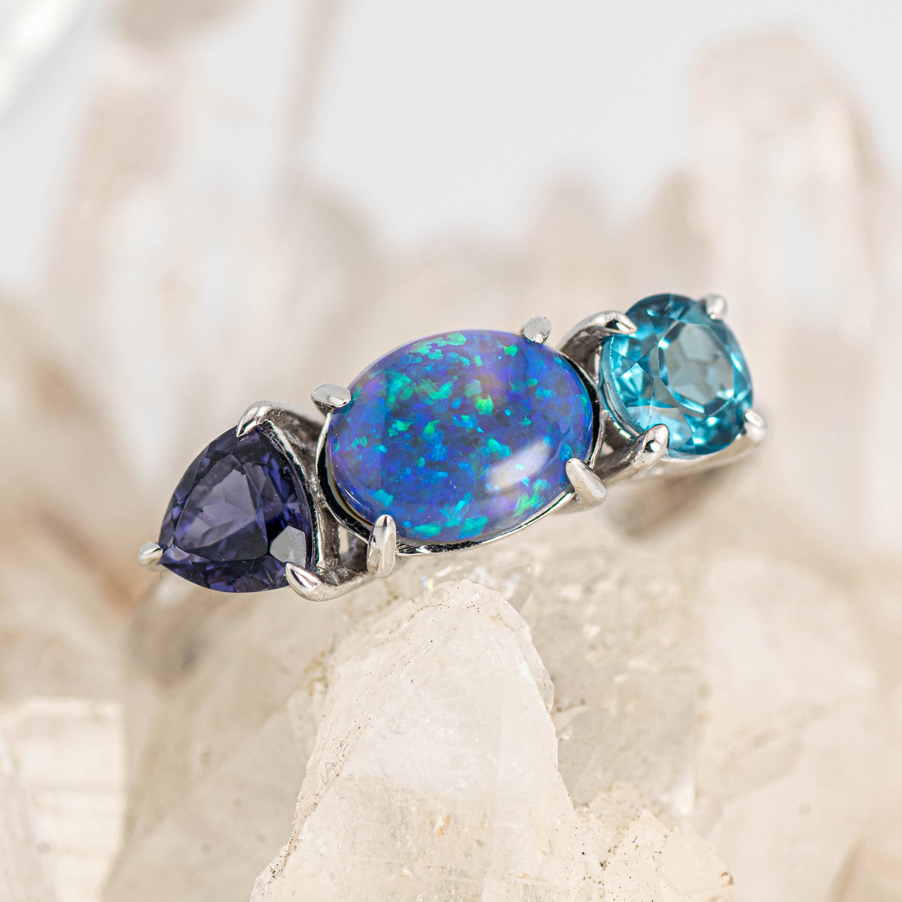 Naomi – Opal & Gemstone Cluster Ring (in stock)