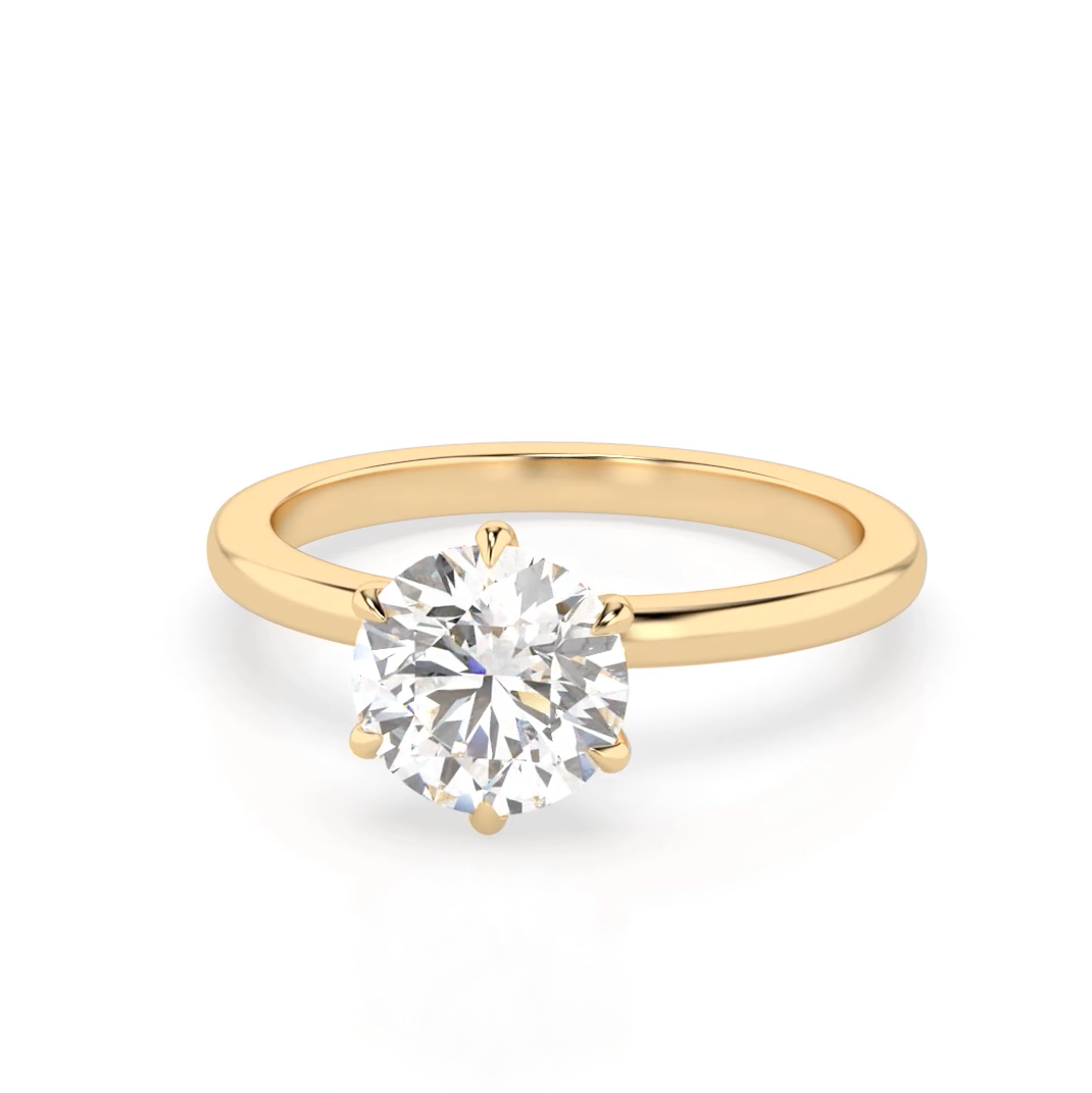 Billie 2.0 – 6 Claw 2ct Round Solitaire (Made to Order) F Colour VVS2