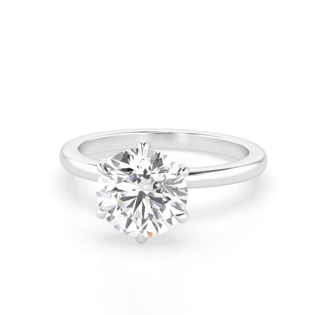 Billie 3.0 – 6 Claw 3ct Round Solitaire (Made to Order) F Colour VVS2