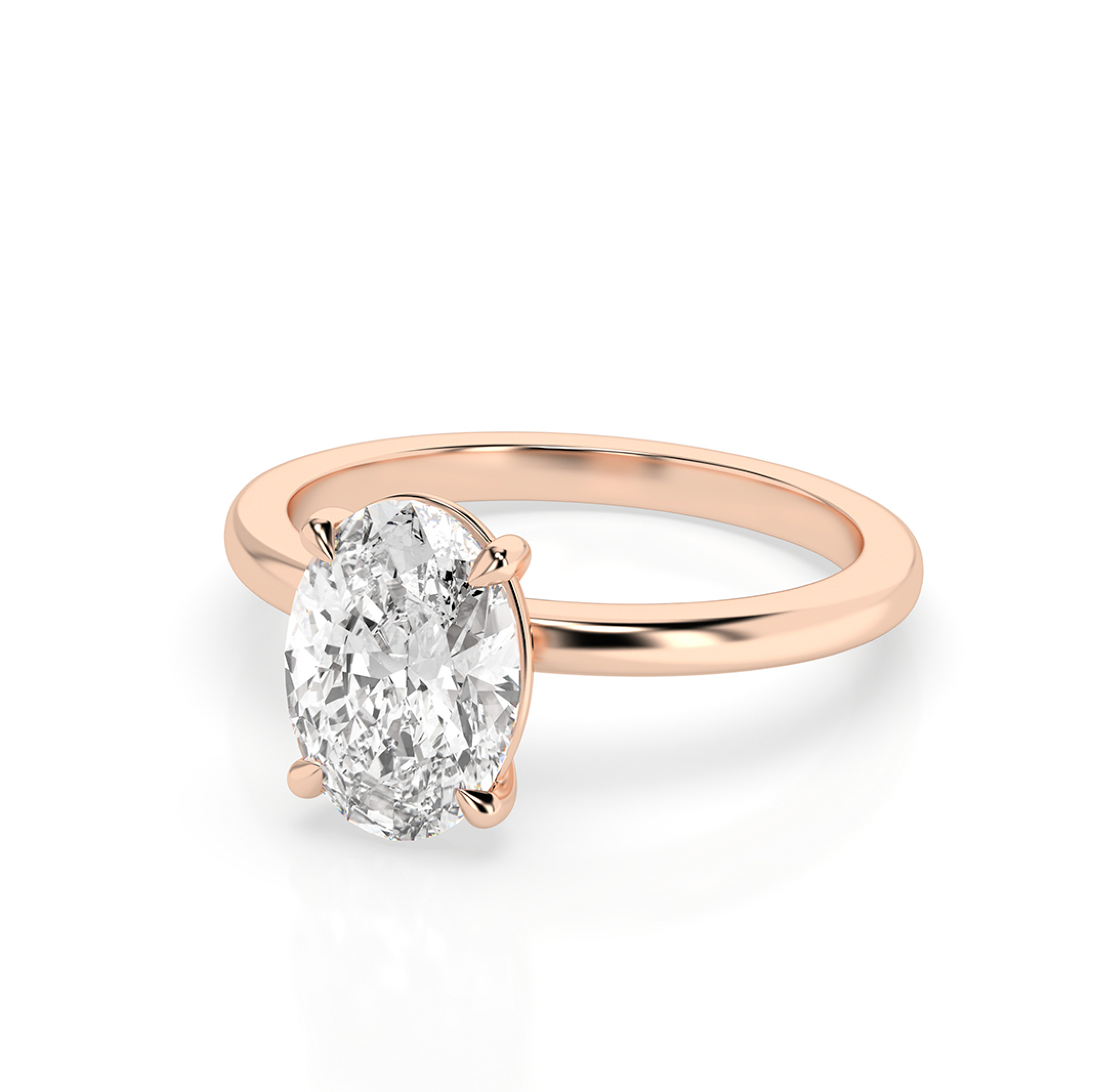 Kate 2.0 – 4 Claw 2ct Oval Solitaire (Made to Order) F Colour VVS2