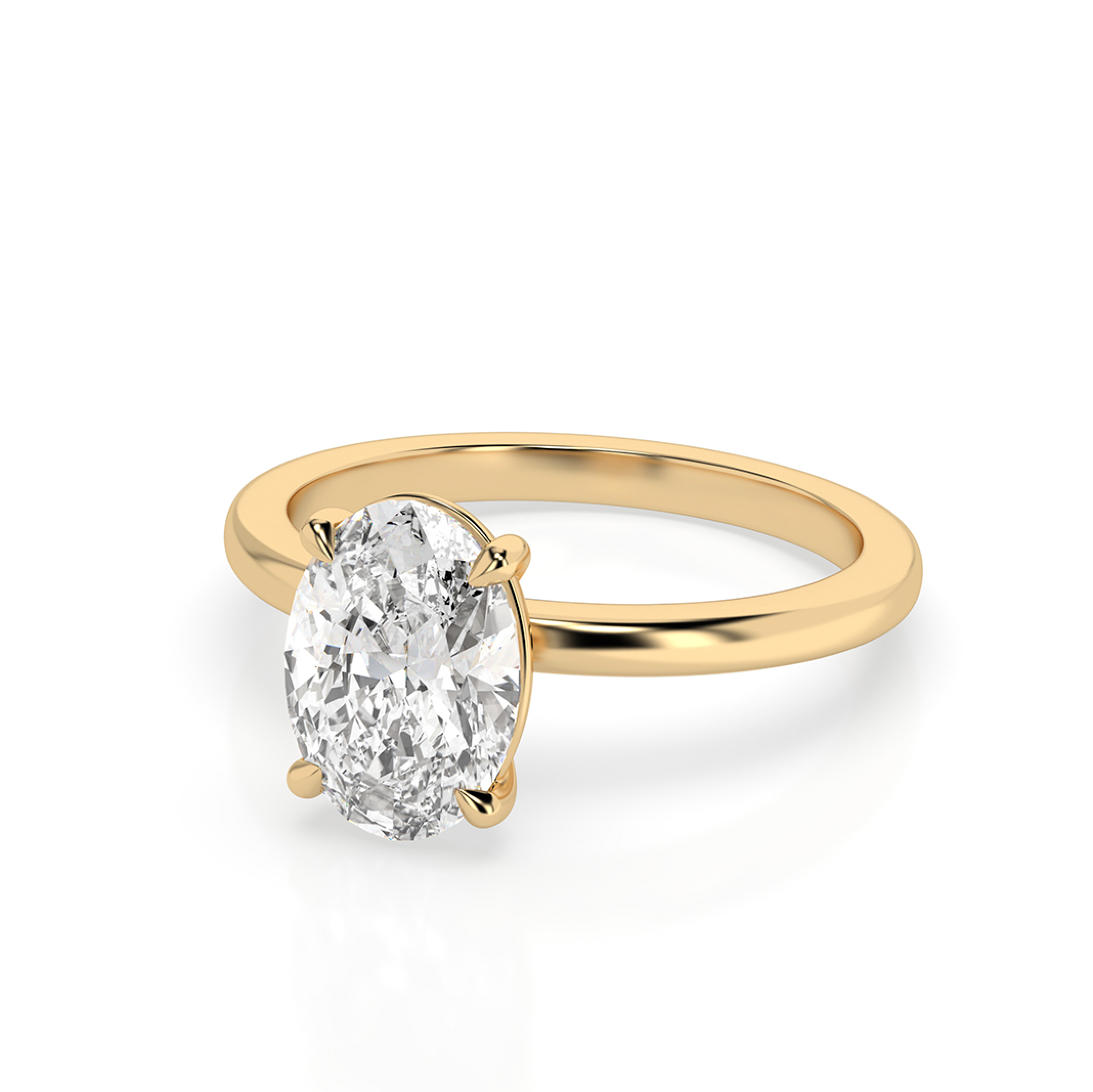 Kate 2.0 – 4 Claw 2ct Oval Solitaire (Made to Order) F Colour VVS2