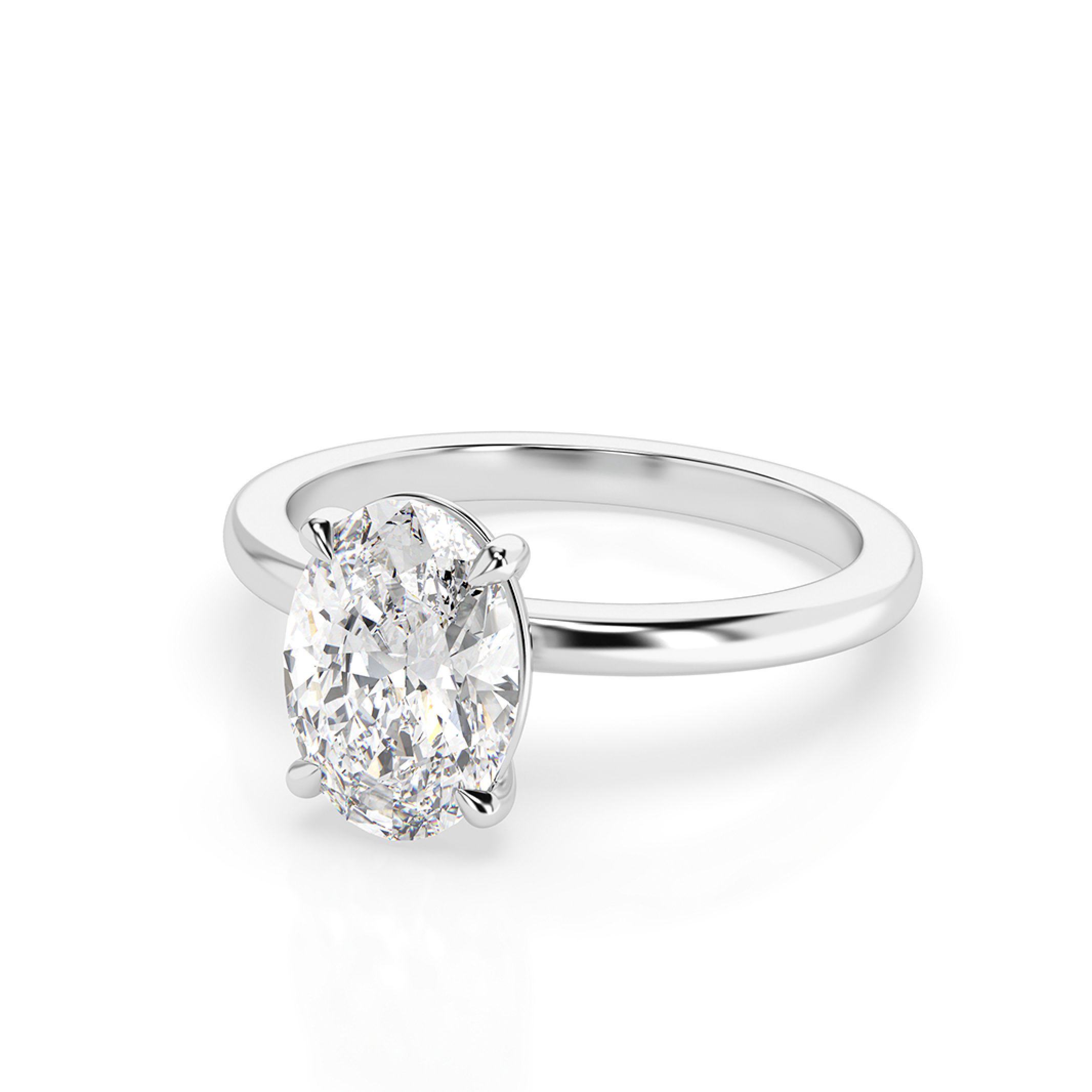 Kate 2.0 – 4 Claw 2ct Oval Solitaire (Made to Order) F Colour VVS2