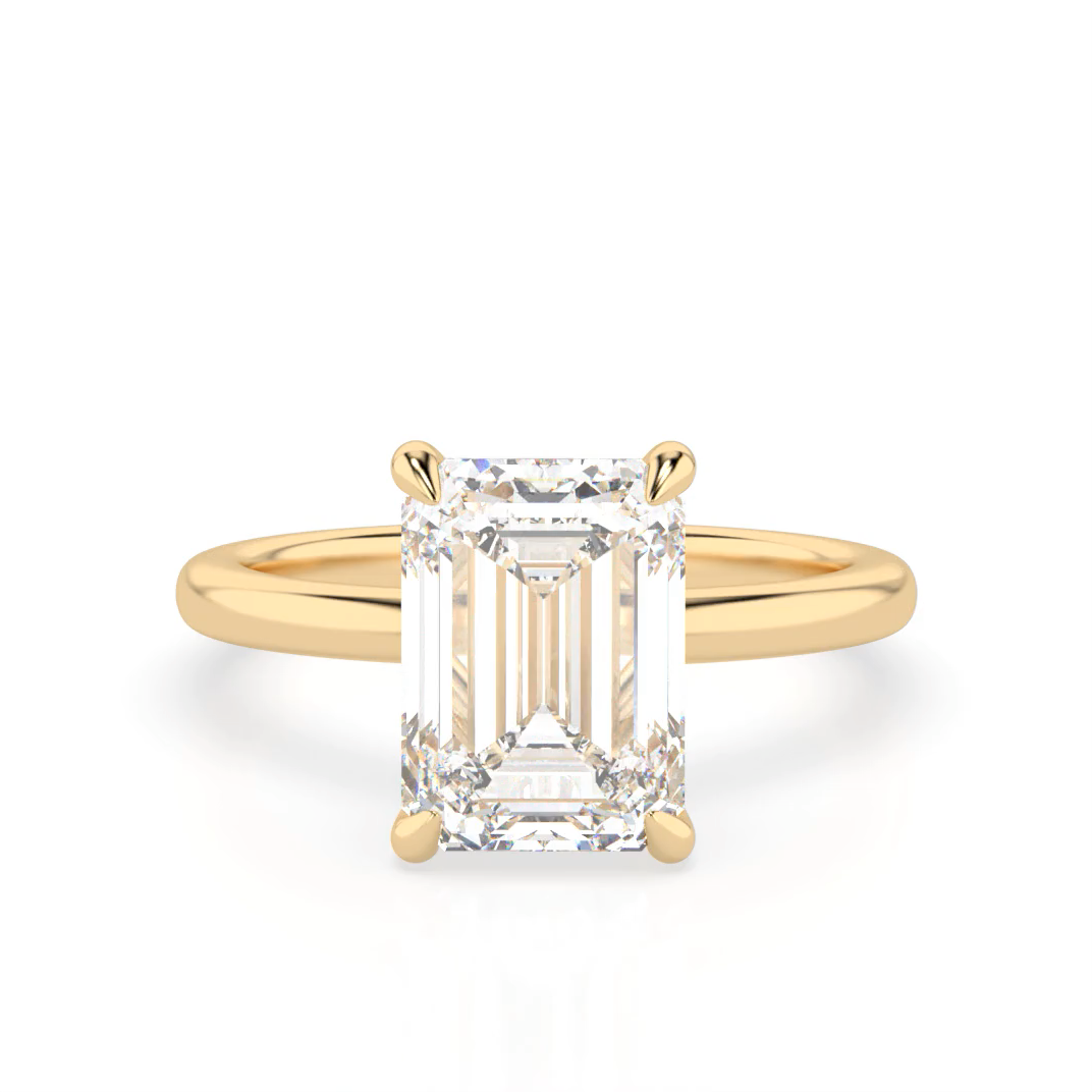 Emma 3.0 – 4 Claw 3ct Emerald Cut Solitaire (Made to Order) F Colour VVS2