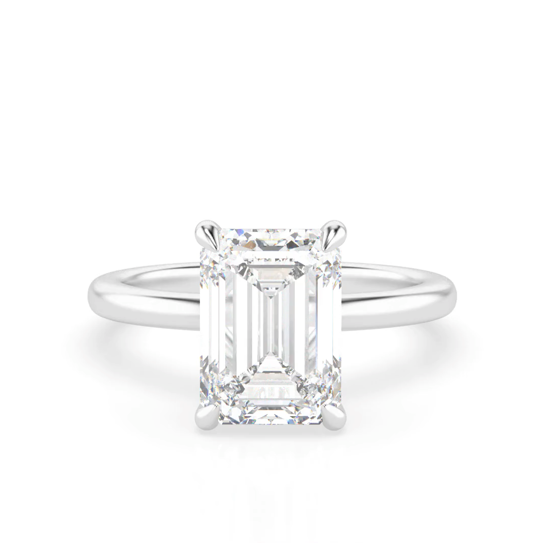 Emma 3.0 – 4 Claw 3ct Emerald Cut Solitaire (Made to Order) F Colour VVS2