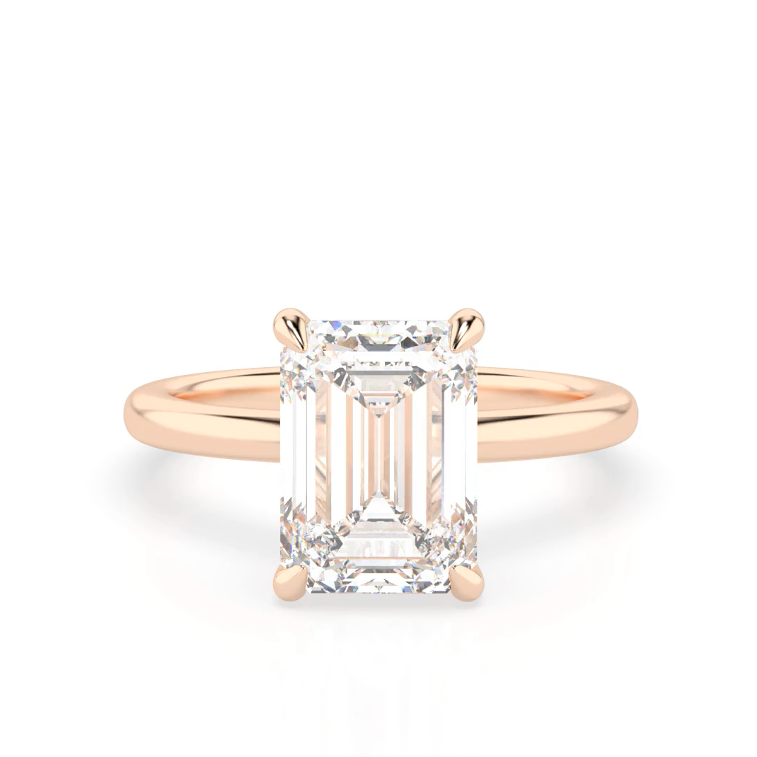 Emma 3.0 – 4 Claw 3ct Emerald Cut Solitaire (Made to Order) F Colour VVS2