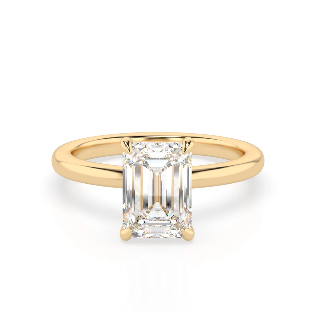 Emma 2.0 – 4 Claw 2ct Emerald Cut Solitaire (Made to Order) F Colour VVS2