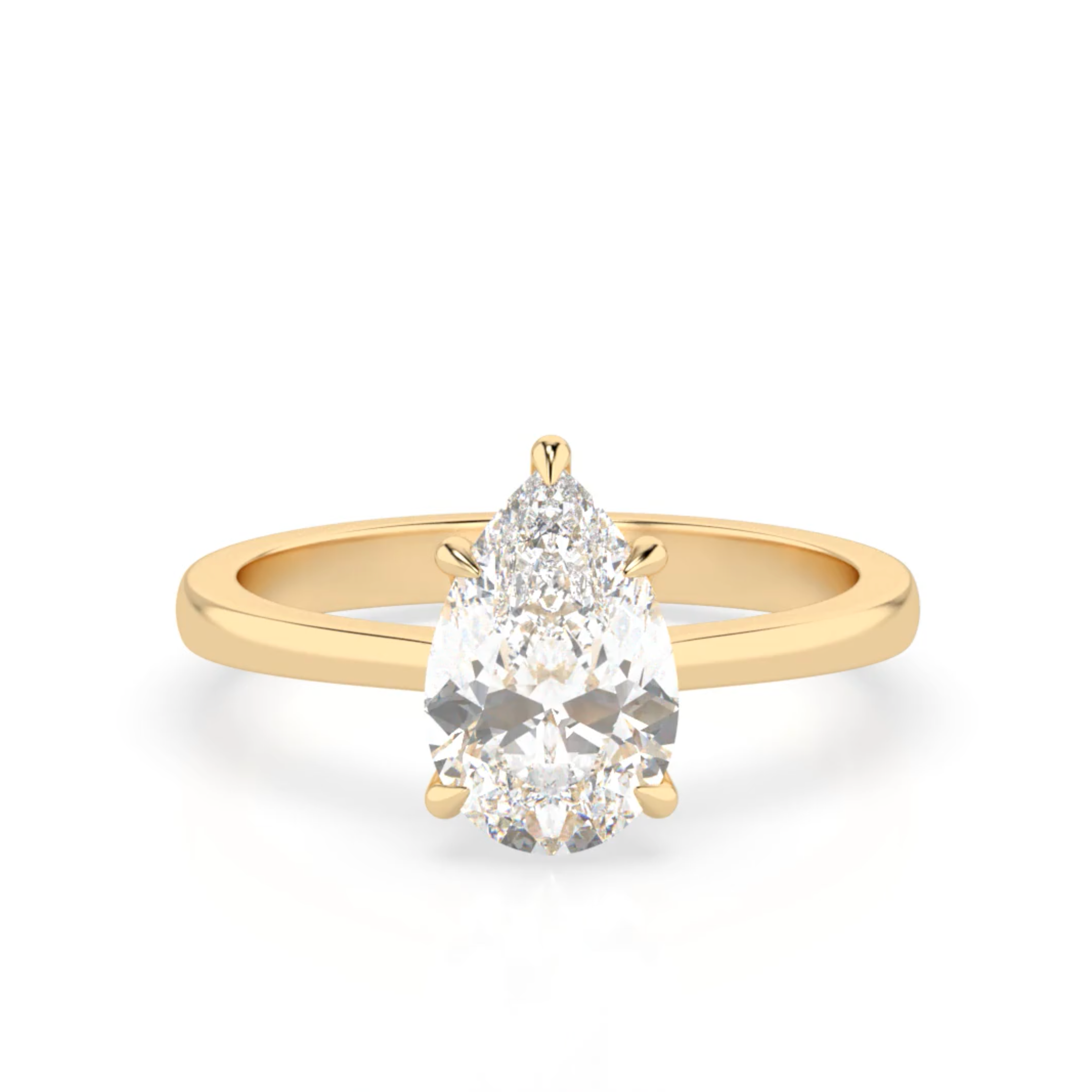 Olivia 2.0 – 5 Claw 2ct Pear Solitaire (Made to Order) F Colour VVS2