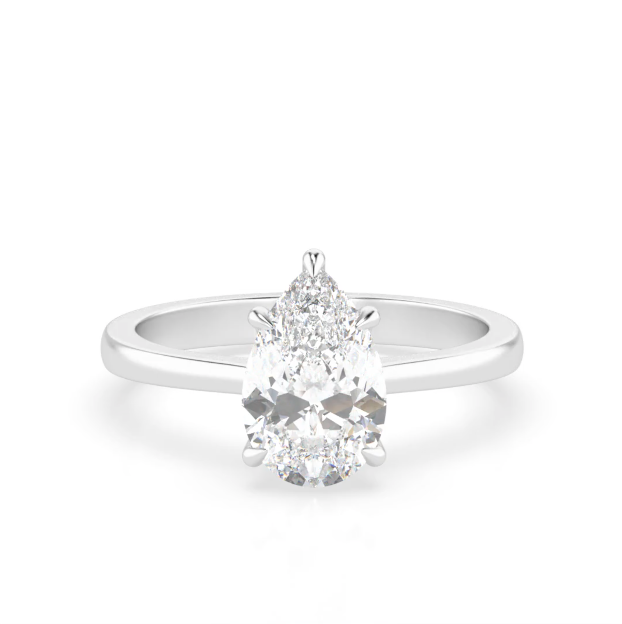 Olivia 2.0 – 5 Claw 2ct Pear Solitaire (Made to Order) F Colour VVS2