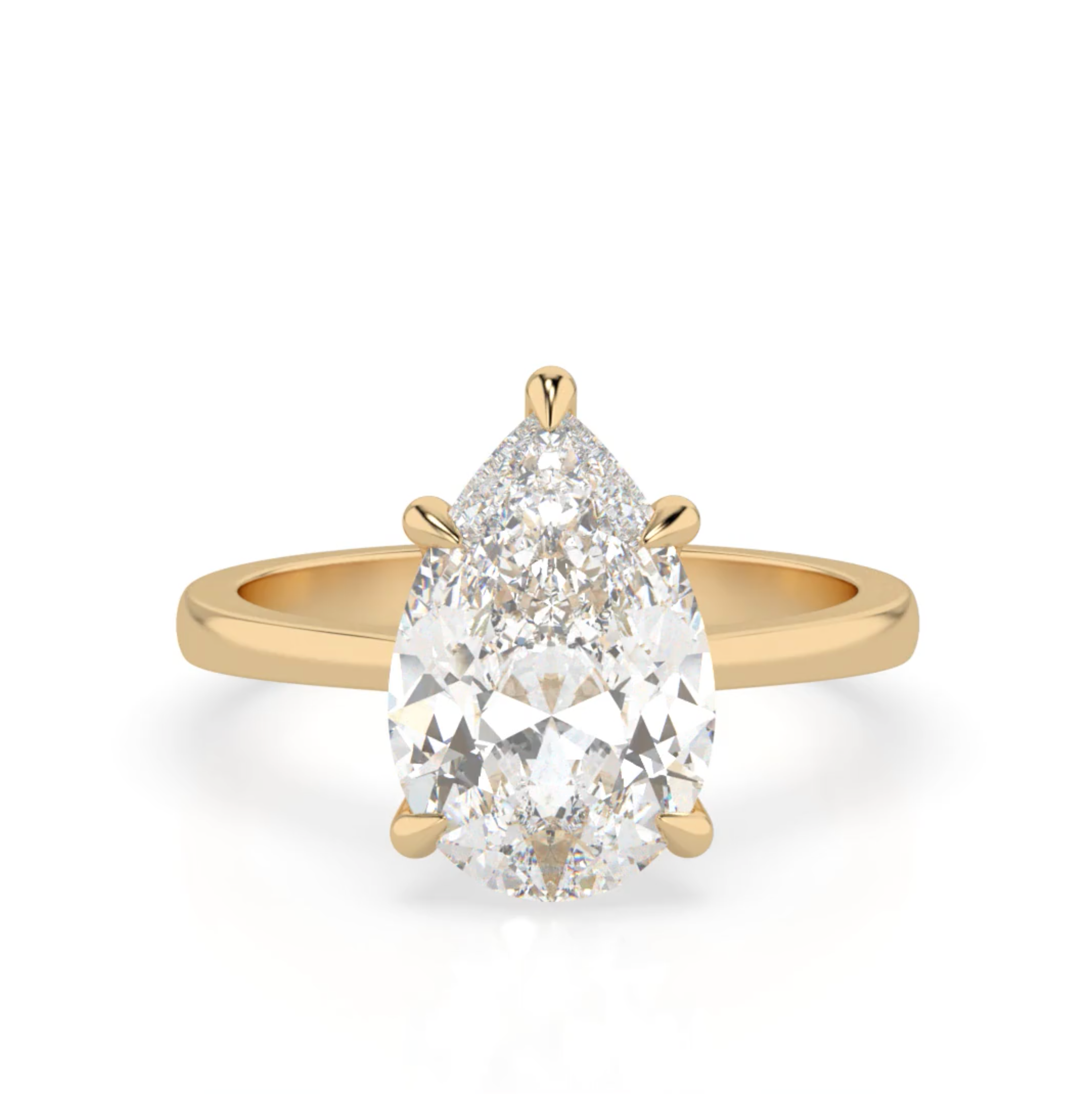 Olivia 4.0 – 5 Claw 4ct Pear Solitaire (Made to Order) F Colour VVS2