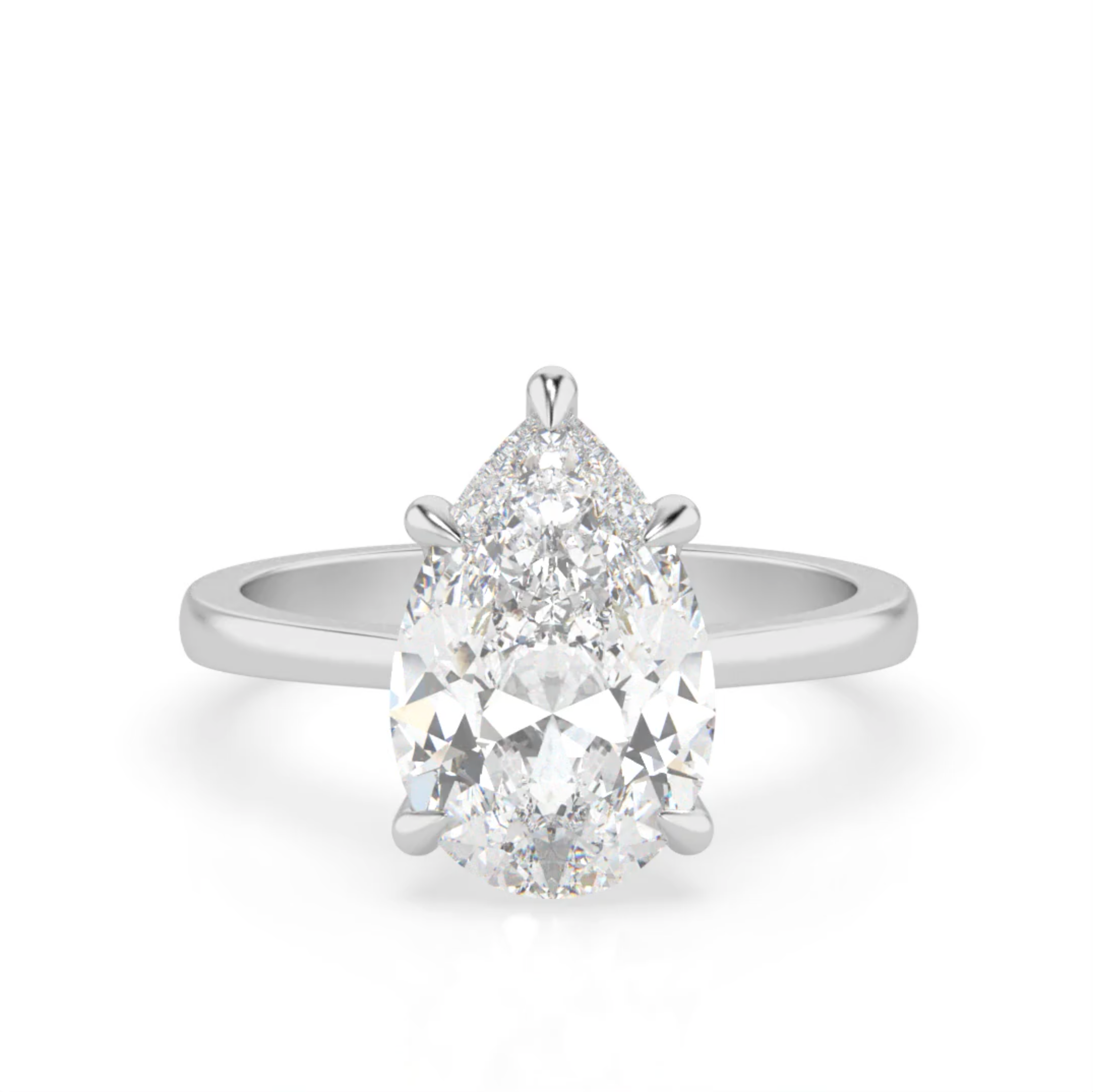 Olivia 4.0 – 5 Claw 4ct Pear Solitaire (Made to Order) F Colour VVS2