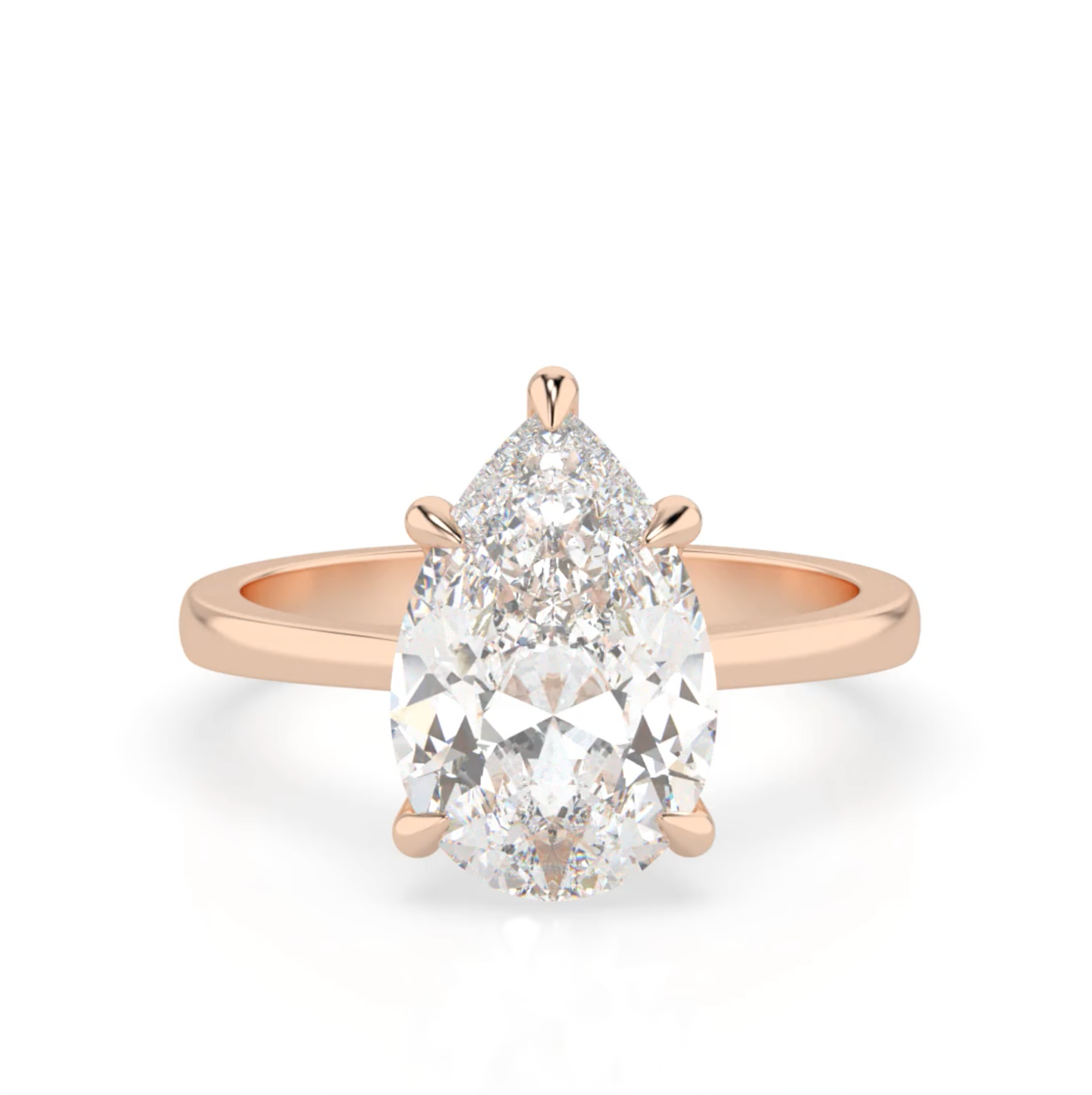 Olivia 4.0 – 5 Claw 4ct Pear Solitaire (Made to Order) F Colour VVS2